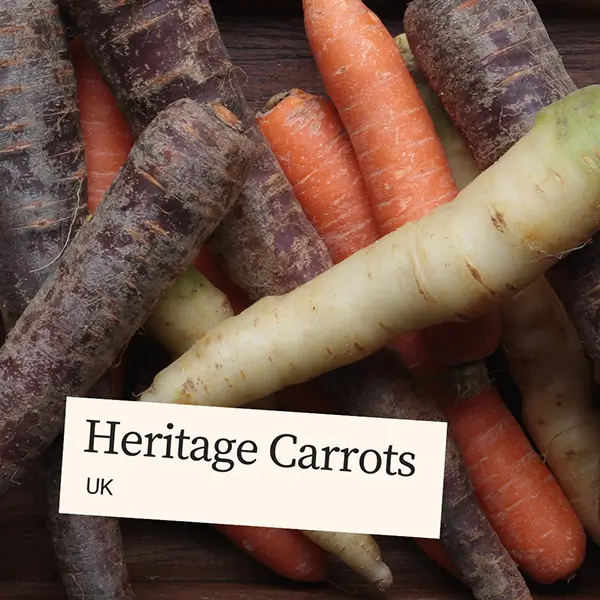 Image of UK heritage carrots distributed by United Fresh